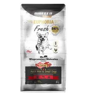 Futter Biofeed Euphoria Fresh Adult Mini & Small Pork with beef Schwein 2 Kg Erwachsener 2,3 Kg