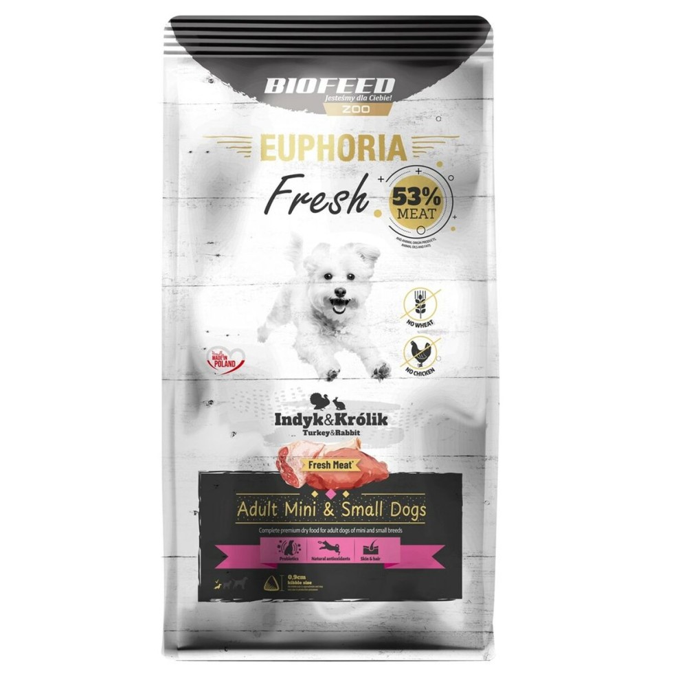 Nourriture Biofeed Euphoria Fresh Adult Mini & Small Turkey with rabbit Dinde 8 kg Adulte