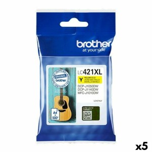 Cartouche d'encre originale Brother LC421XL Jaune (5 Unités)