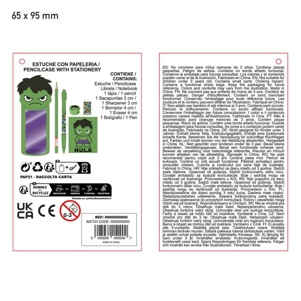 School Case with Accessories The Avengers Green