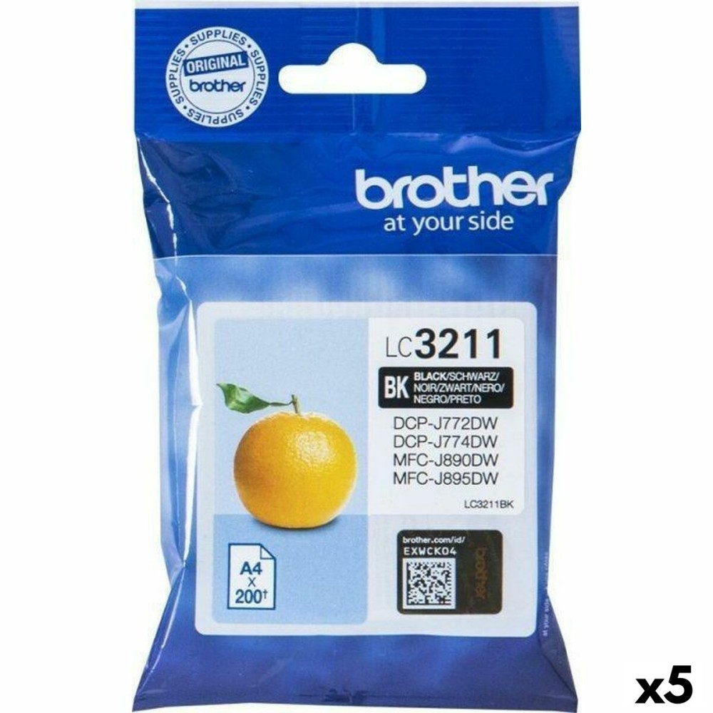 Cartouche d'encre originale Brother LC3211 Noir (5 Unités)