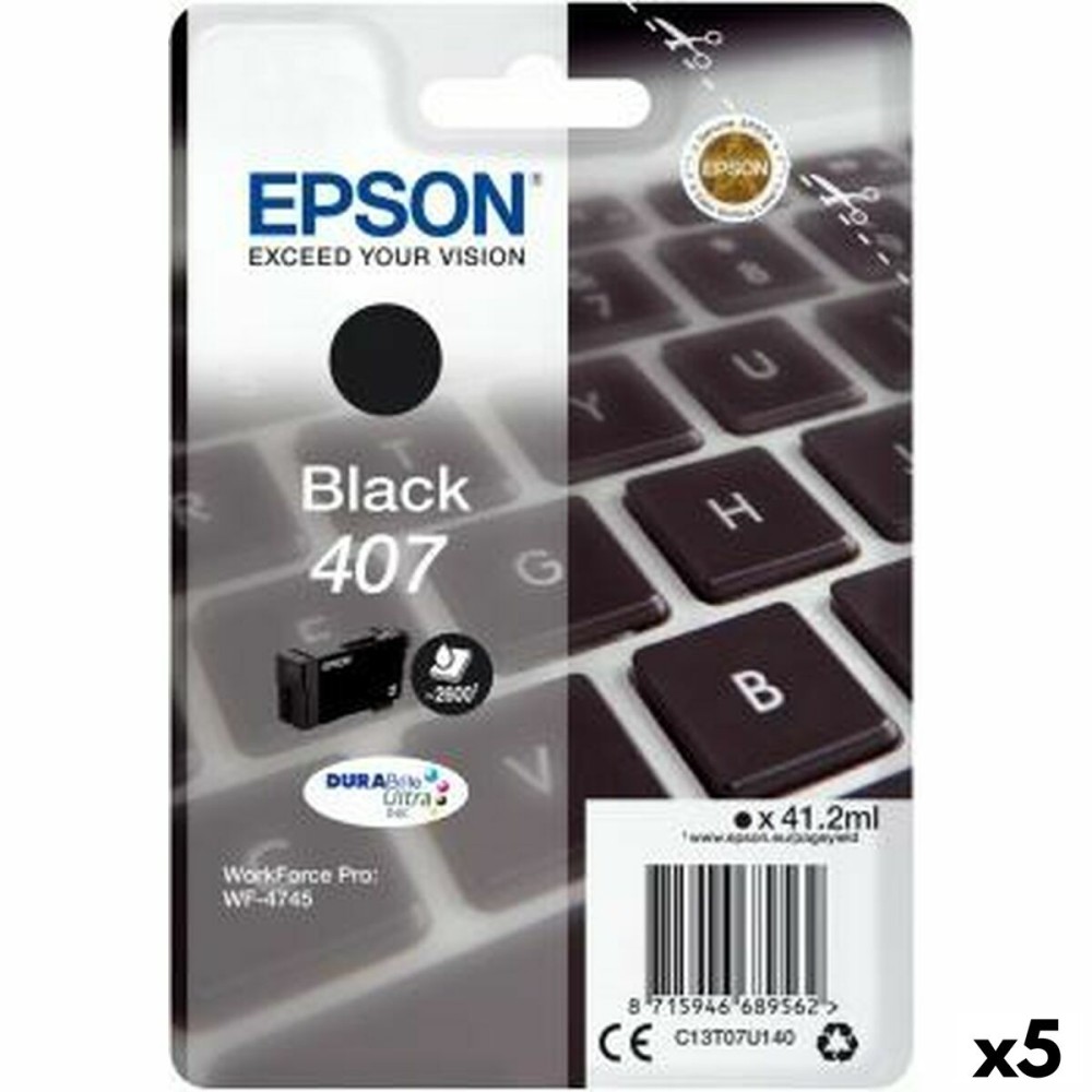 Cartouche d'encre originale Epson Nº 407 Noir (5 Unités)
