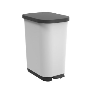 Seau à déchets avec pédale Rotho Ribo White Blanc Plastique 35 L