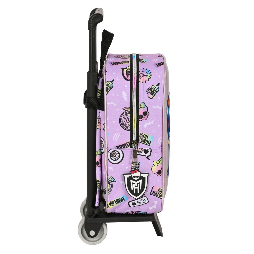 School Rucksack with Wheels Monster High Best boos Lilac 22 x 27 x 10 cm