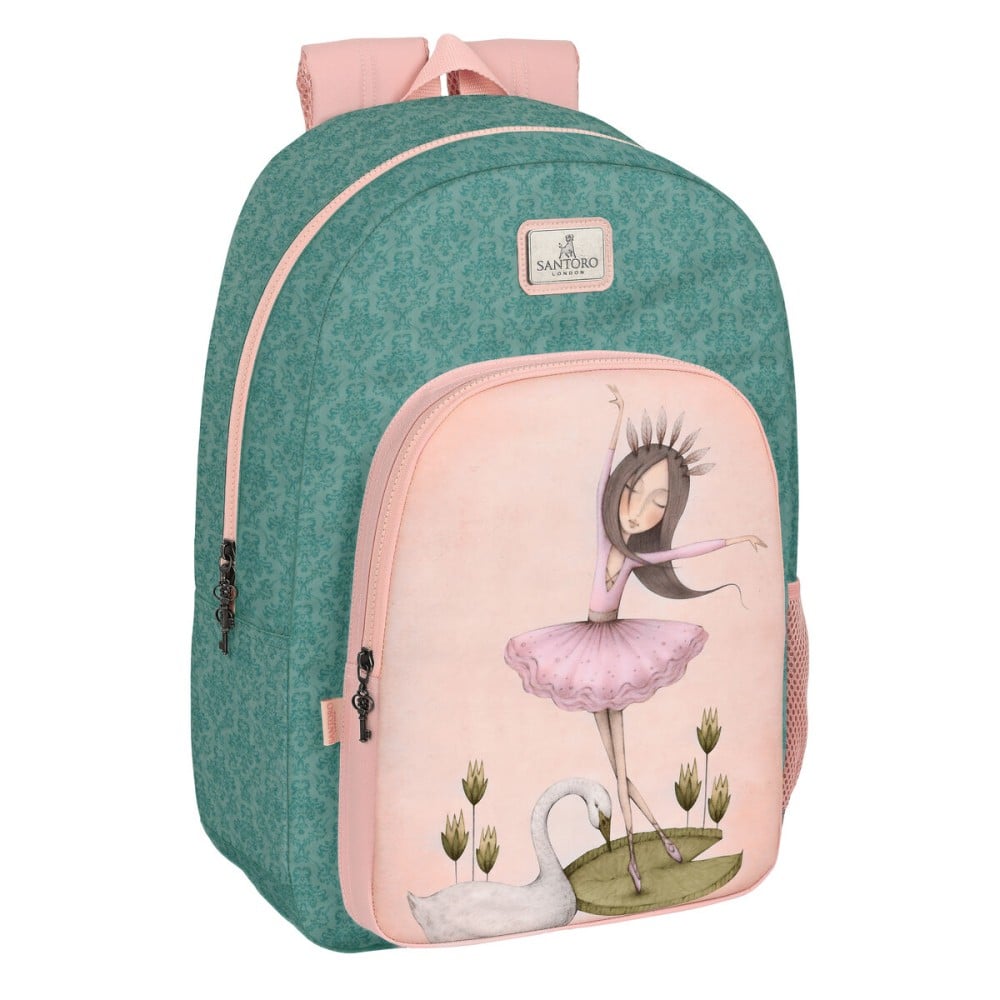 Cartable Santoro Swan lake Gris Rose 30 x 46 x 14 cm