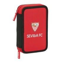 Plumier double Sevilla Fútbol Club Noir Rouge 12.5 x 19.5 x 4 cm (28 Pièces)