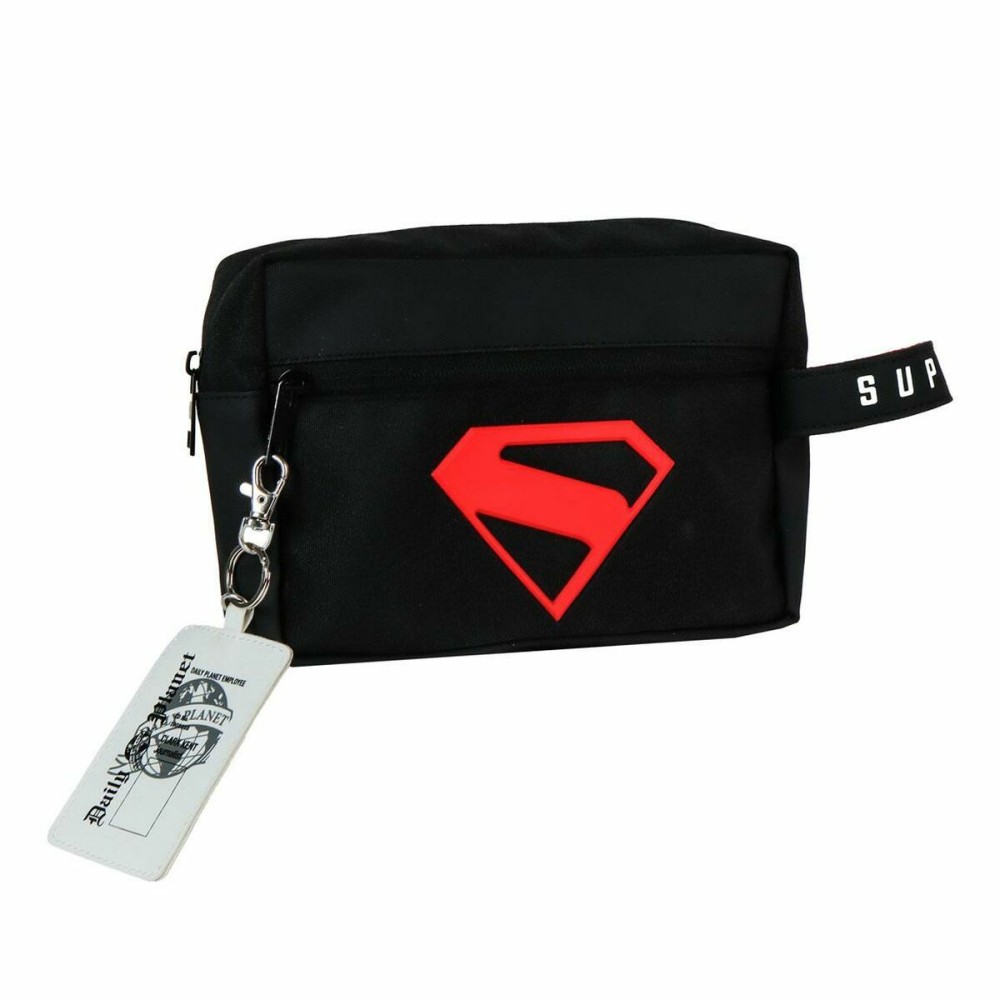 Trousse de toilette enfant Superman Noir 100 % Polyuréthane Moderne 22 x 16 x 0,8 cm