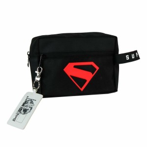 Kinder-Kulturbeutel Superman Schwarz 100 % Polyurethan Moderne 22 x 16 x 0,8 cm
