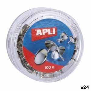 Drawing pins Apli Silver nickel 16 Pieces (24 Units)