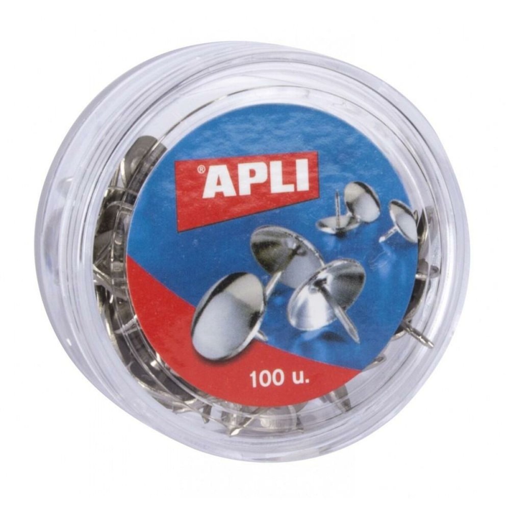 Drawing pins Apli Silver nickel 16 Pieces (24 Units)