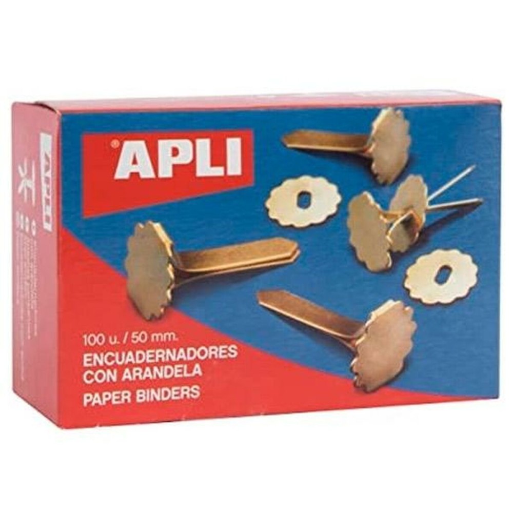 Metal binders Apli Golden 50 mm 100 Pieces (50 Units)
