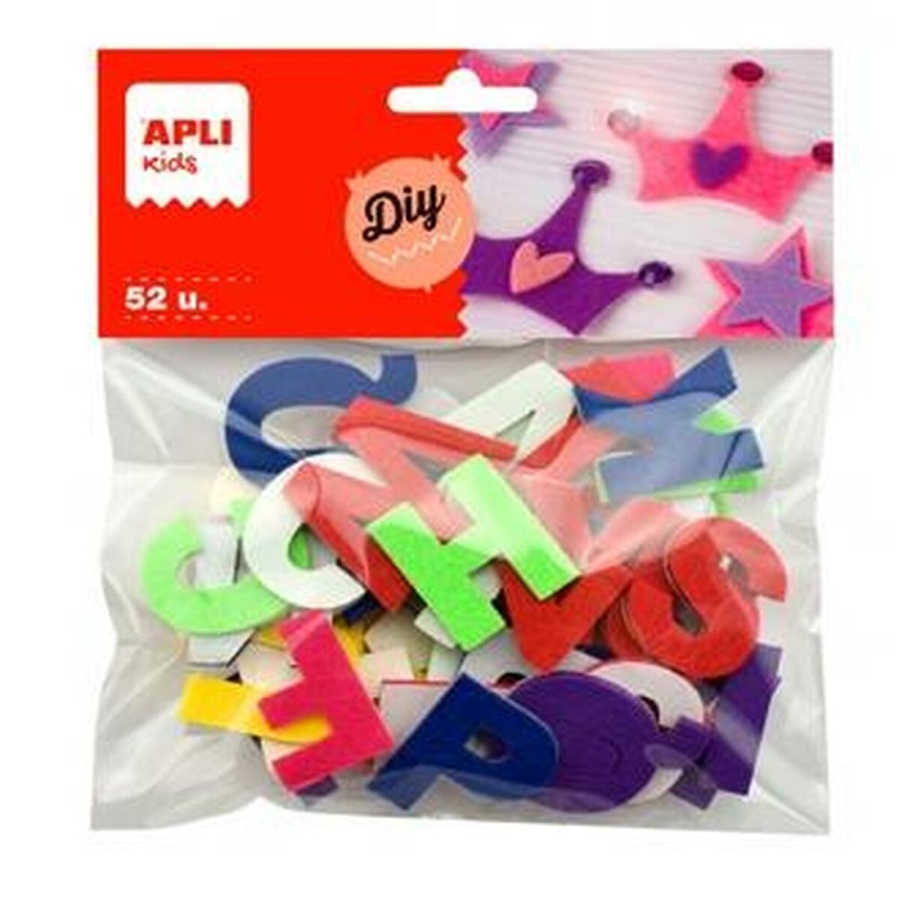 Felt Apli Multicolour Letters 3 cm 52 Pieces (5 Units)