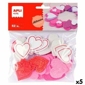 Moosgummi Apli Bunt Moosgummi Herzen (52 Stücke) (5 Stück)