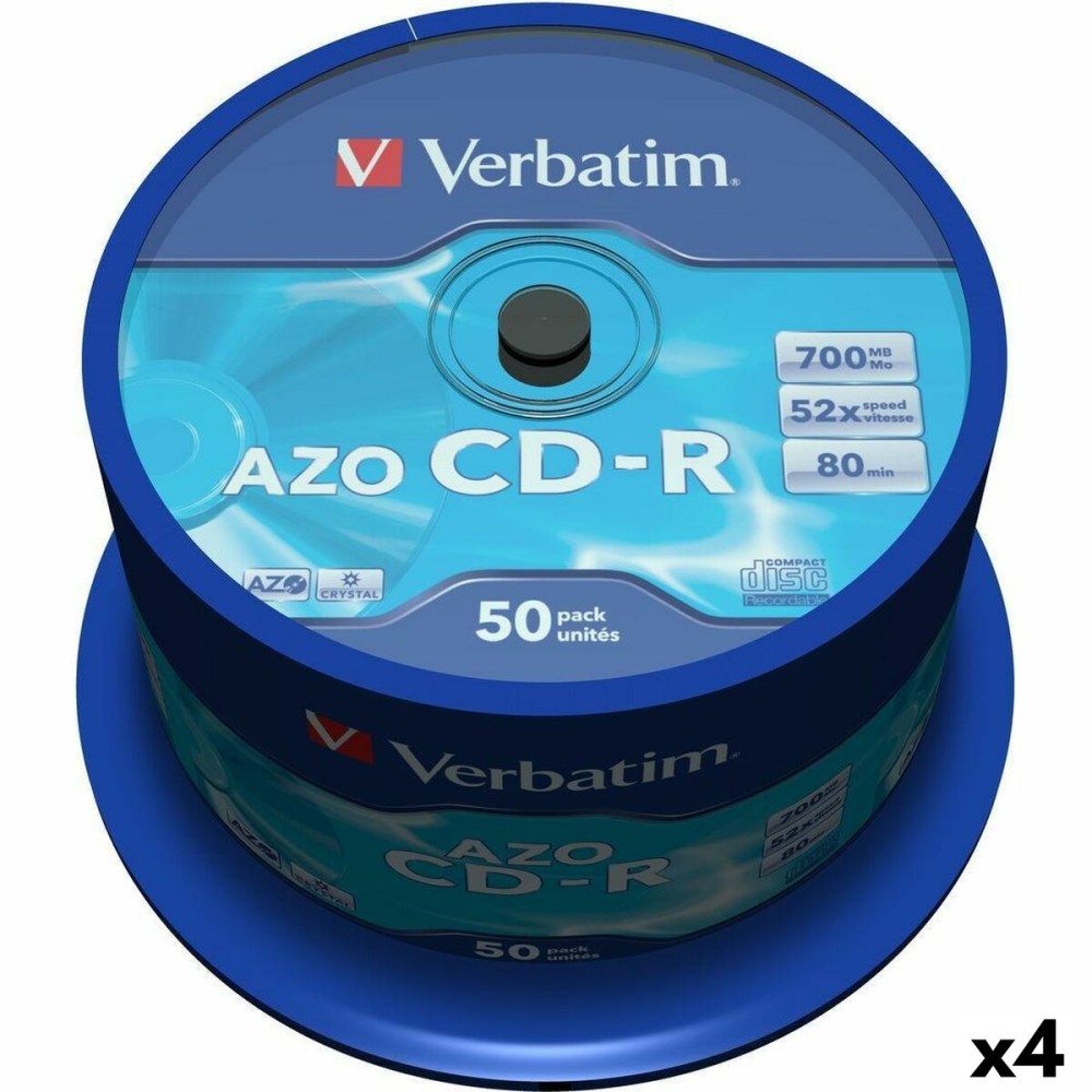 CD-R Verbatim Azo 700 MB 52x 50 Pièces (4 Unités)