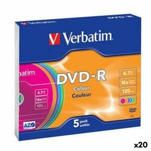 DVD-R Verbatim Colour 4,7 GB 16x 5 Stücke (20 Stück)