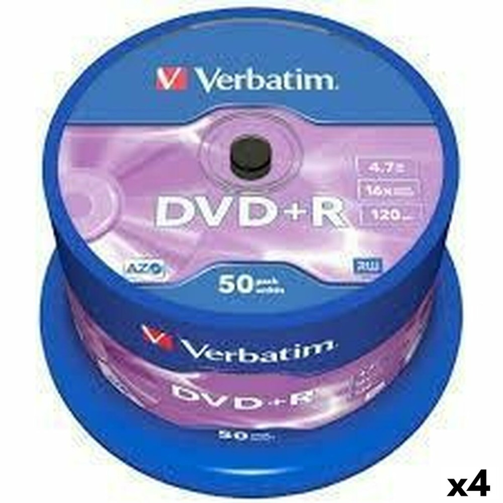 DVD+R Verbatim 4,7 GB 16x 50 Pièces (4 Unités)