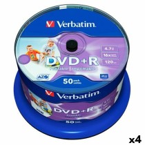 DVD+R Verbatim 4,7 GB 16x 50 Pièces (4 Unités)