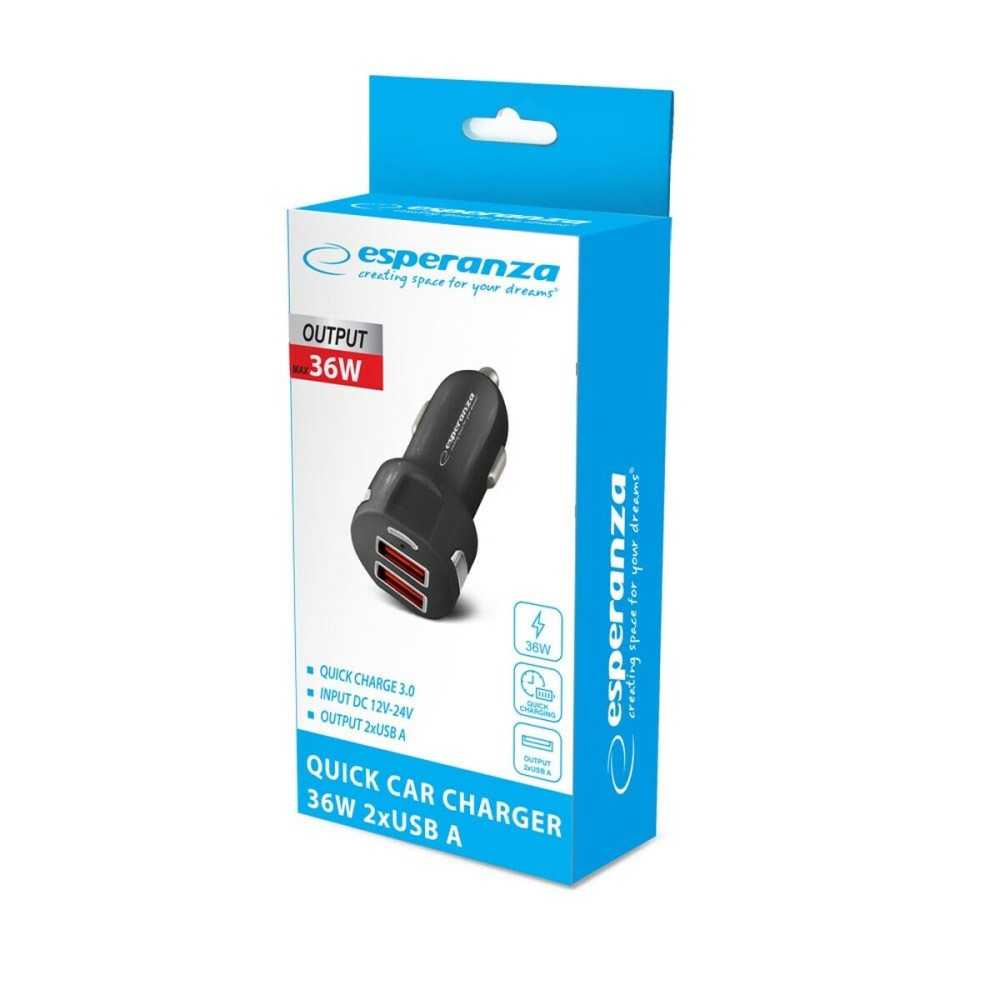 Ladegerät fürs Auto Esperanza EZC110K Schwarz 36 W