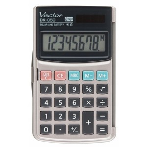 Taschenrechner Vector DK-050 Grau Kunststoff