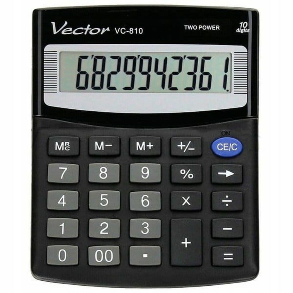 Taschenrechner Vector VC-810 Schwarz Kunststoff