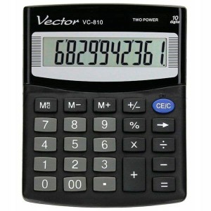 Calculatrice Vector VC-810 Noir Plastique