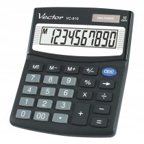 Taschenrechner Vector VC-810 Schwarz Kunststoff
