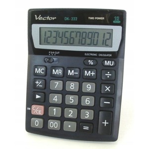 Taschenrechner Vector KAV DK-222 Schwarz Kunststoff