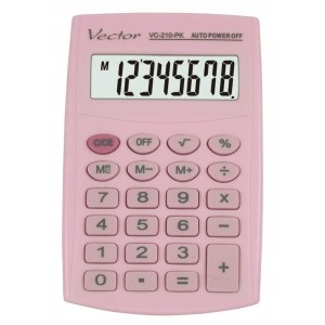 Taschenrechner Vector KAV VC-210 PK Rosa Kunststoff