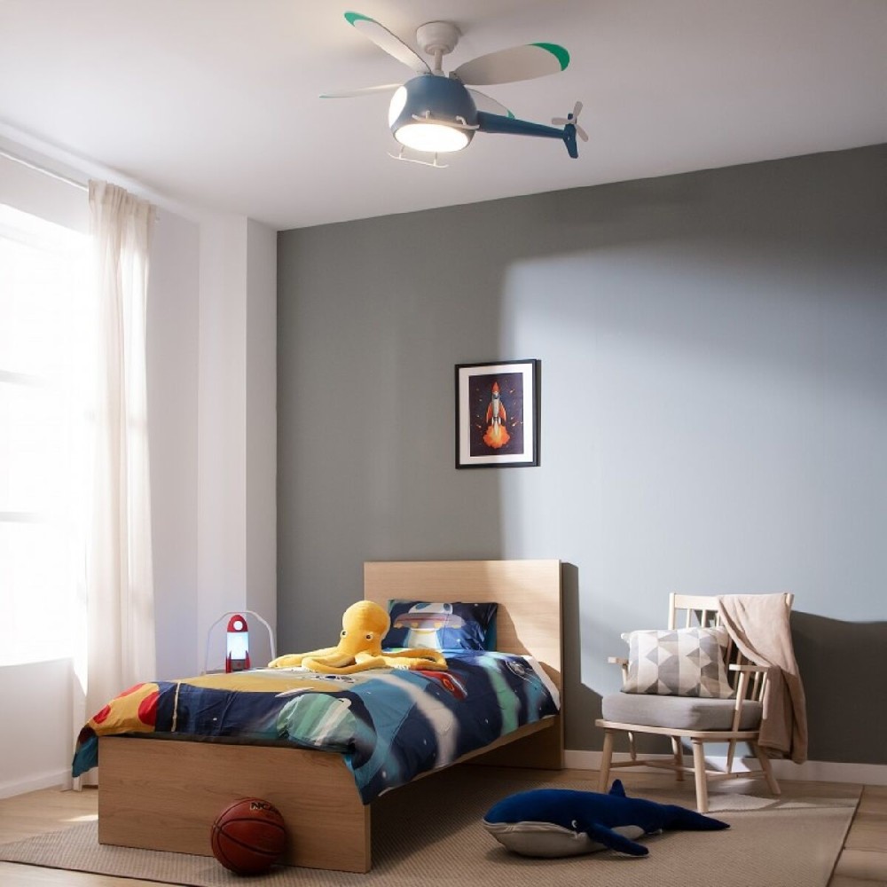 Ceiling Fan with Light Cecotec EnergySilence Aero 4600 Helicopter Blue 35 W 32 W Helicopter