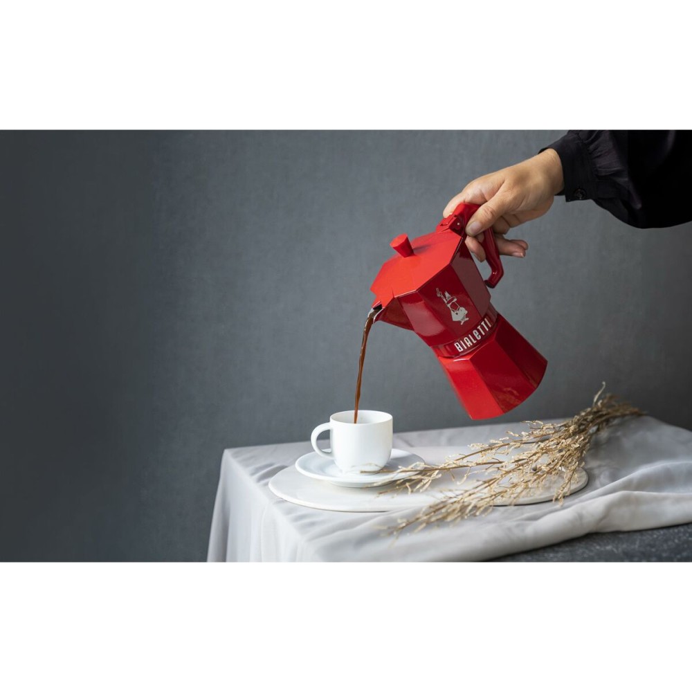 Italienische Kaffeemaschine Bialetti MOKA EXCLUSIVE Rot Aluminium 3 Kopper