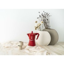 Italian Coffee Pot Bialetti MOKA EXCLUSIVE Red Aluminium 6 Cups