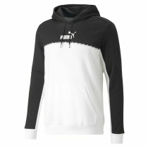 Herren Sweater mit Kapuze Puma Block X Tape  Weiß Schwarz