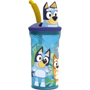 Becher mit Strohhalm Bluey PVC 3D