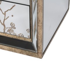 Nightstand CHLOE Golden Mirror Crystal MDF Wood 49 x 40 x 60 cm