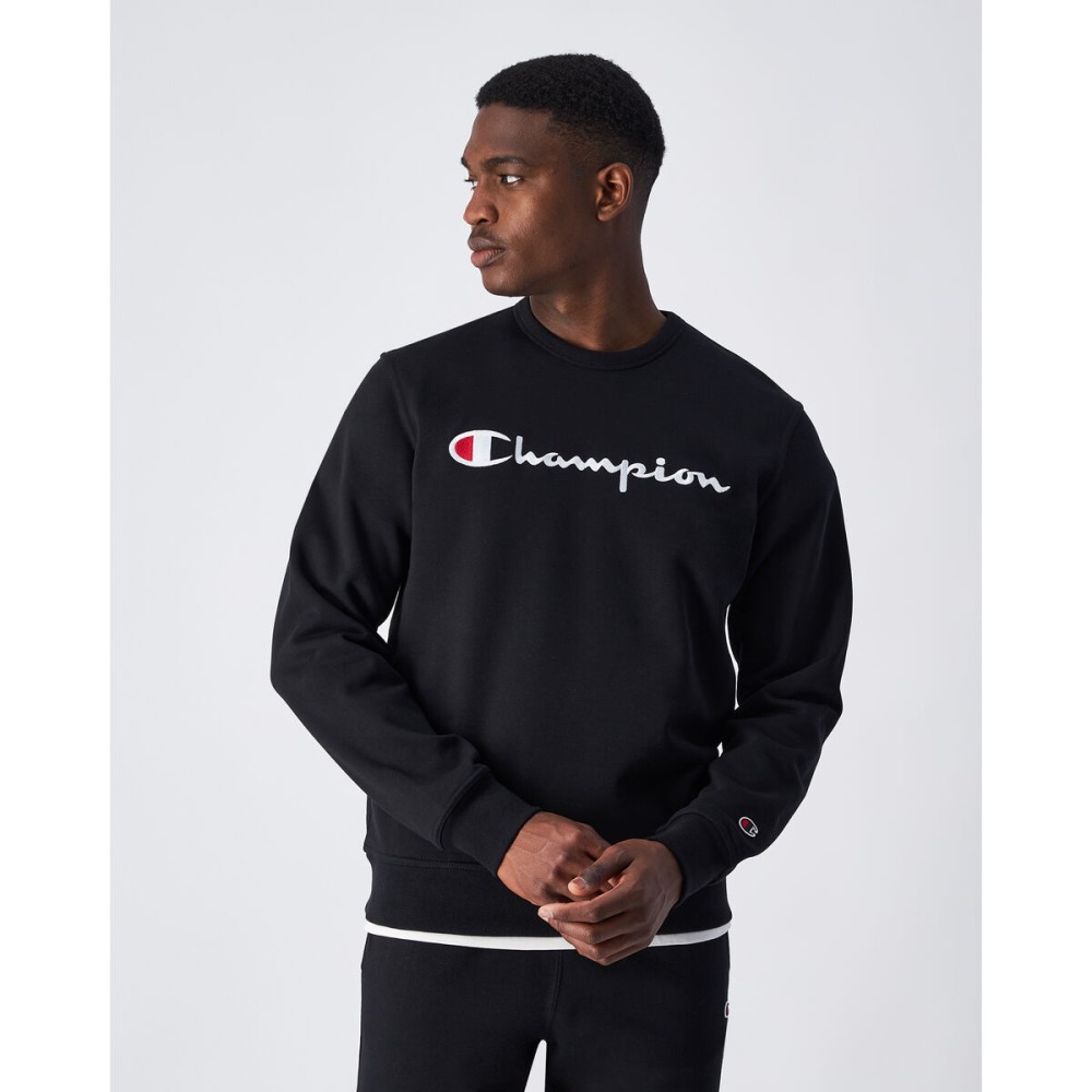 Herren Sweater ohne Kapuze Champion CREWNECK SWEATSHIRT 220254 NBK Schwarz