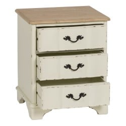 Nightstand Cream Natural Fir wood MDF Wood 50 x 40 x 60 cm