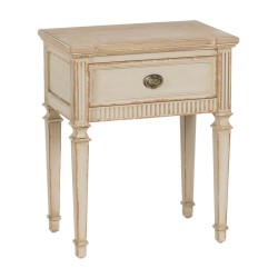 Nightstand Cream Natural Fir wood MDF Wood 56 x 36 x 68 cm