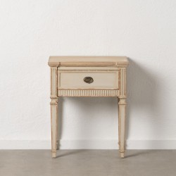 Nachttisch Creme natürlich Tannenholz Holz MDF 56 x 36 x 68 cm