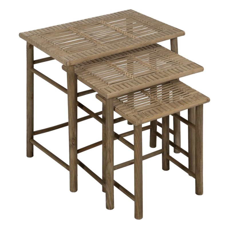 Table d'appoint Naturel Bambou 57 x 38 x 55 cm 45 x 32 x 47 cm 34 x 26 x 40 cm 3 Pièces (3 Unités)