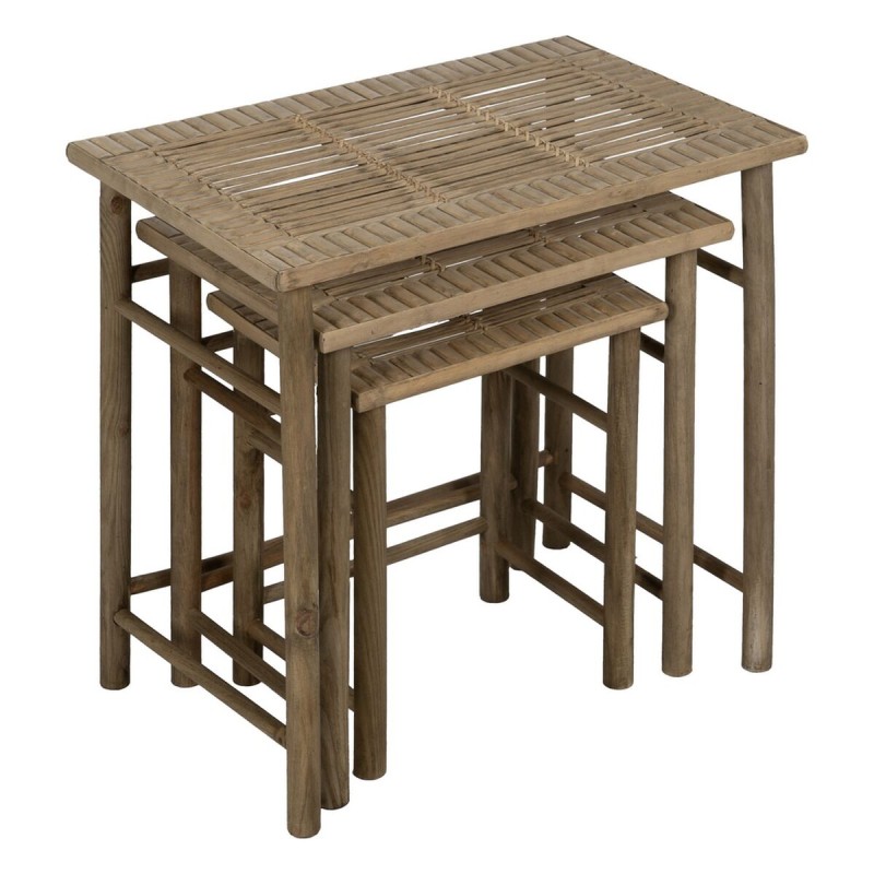 Side table Natural Bamboo 57 x 38 x 55 cm 45 x 32 x 47 cm 34 x 26 x 40 cm 3 Pieces (3 Units)