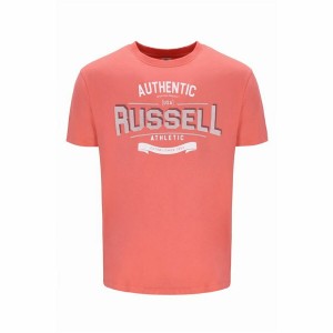 Herren Kurzarm-T-Shirt Russell Athletic Amt A30081 Orange Koralle