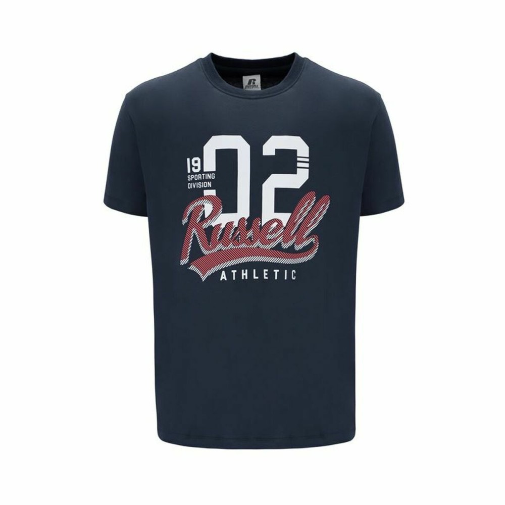 Herren Kurzarm-T-Shirt Russell Athletic Amt A30101 Dunkelblau