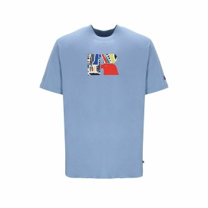 T-shirt à manches courtes homme Russell Athletic Emt E36211 Bleu Indigo