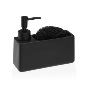 Tampon à récurer Versa Noir Céramique Plastique 6,3 x 14,5 x 16,8 cm