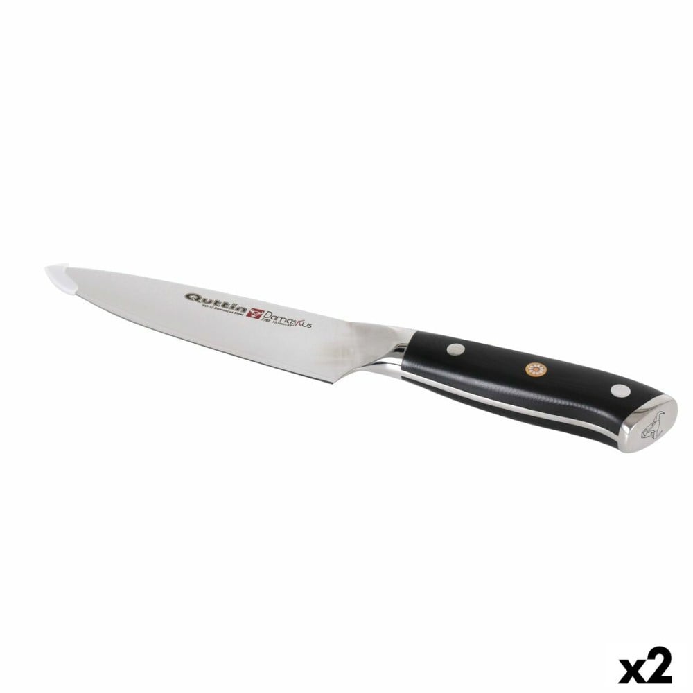 Küchenmesser Quttin DAMASKUS Schwarz Silberfarben 15 cm (2 Stück)