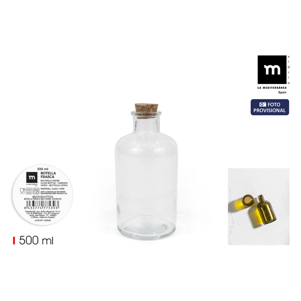 Glass Bottle La Mediterránea 500 ml 0,5 L (16 Units)