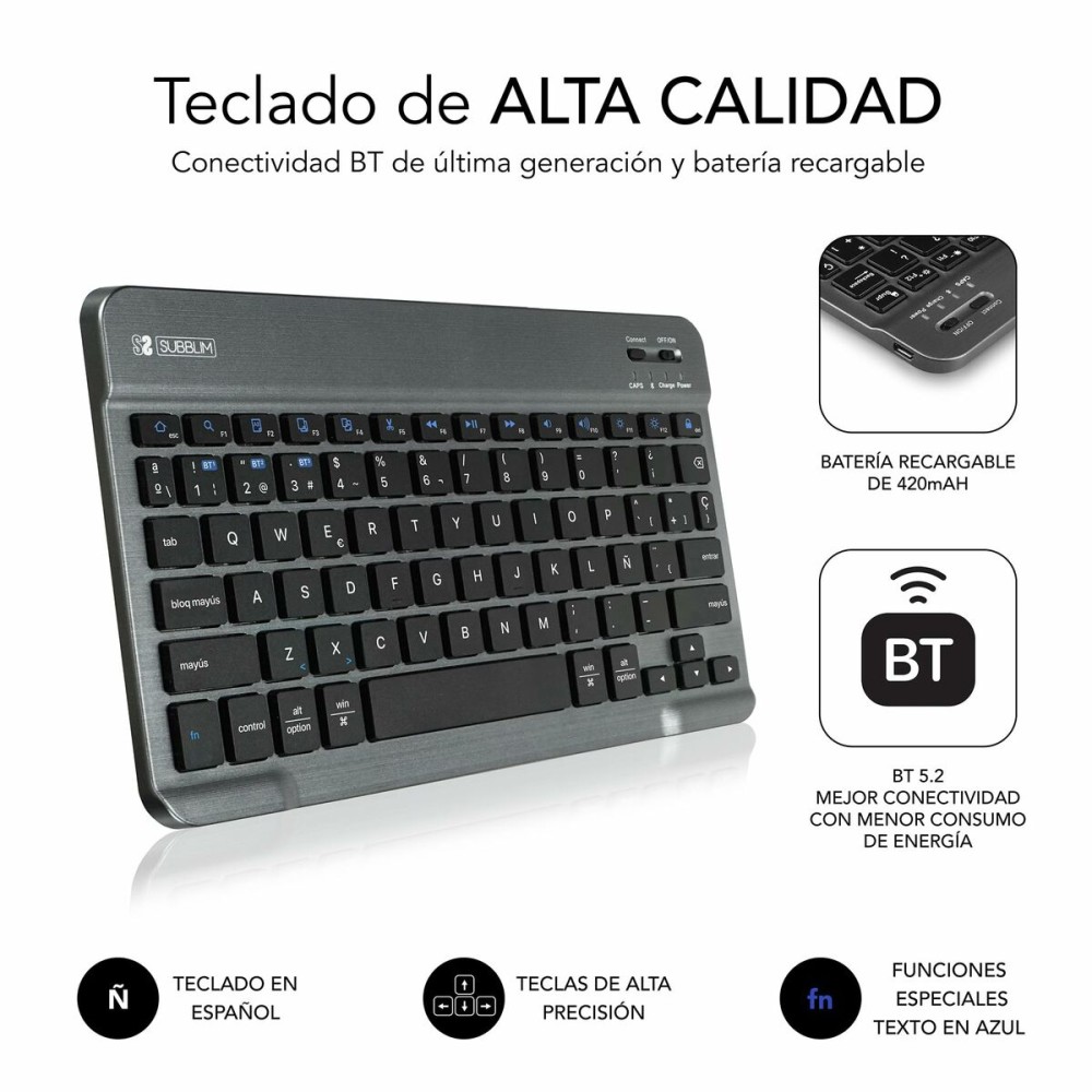 Tablet cover Subblim SUBKT3-BTS060 Black Spanish Qwerty