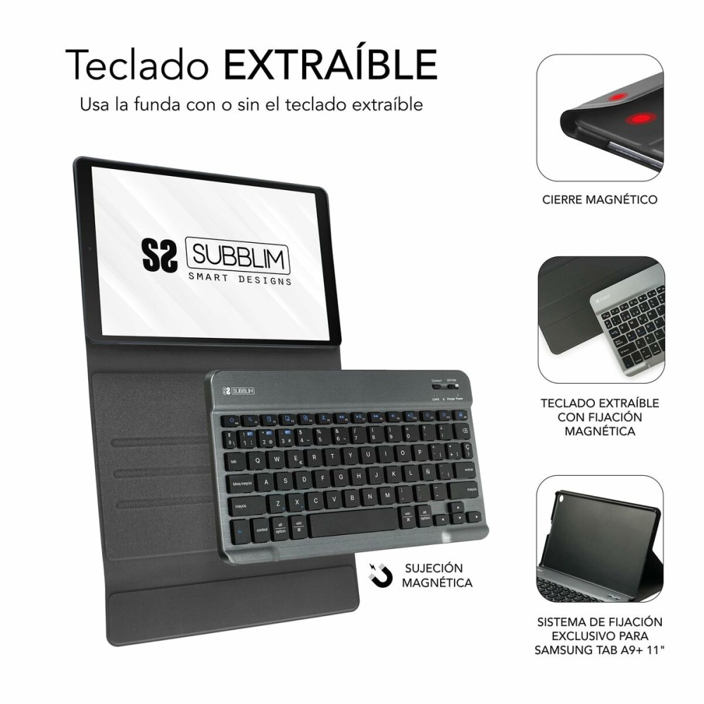 Tablet cover Subblim SUBKT3-BTS060 Black Spanish Qwerty
