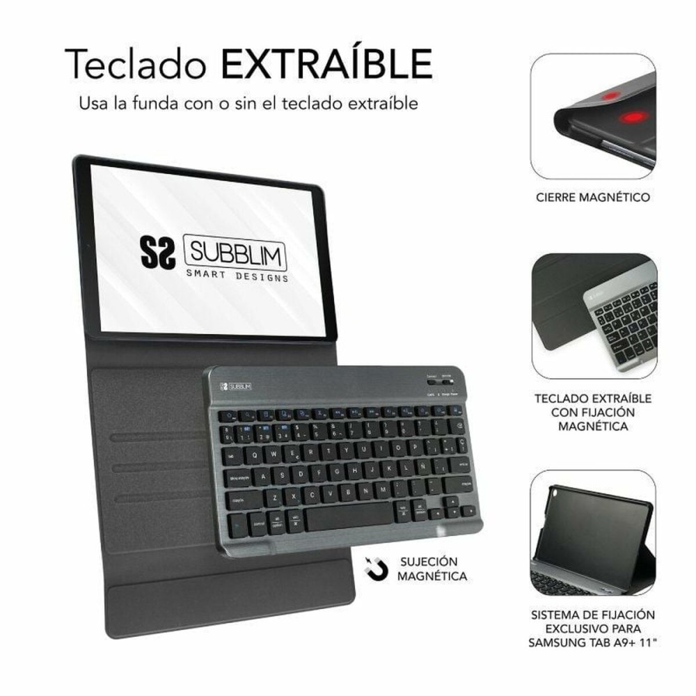 Tablet cover Subblim SUBKT3-BTS060 Black Spanish Qwerty