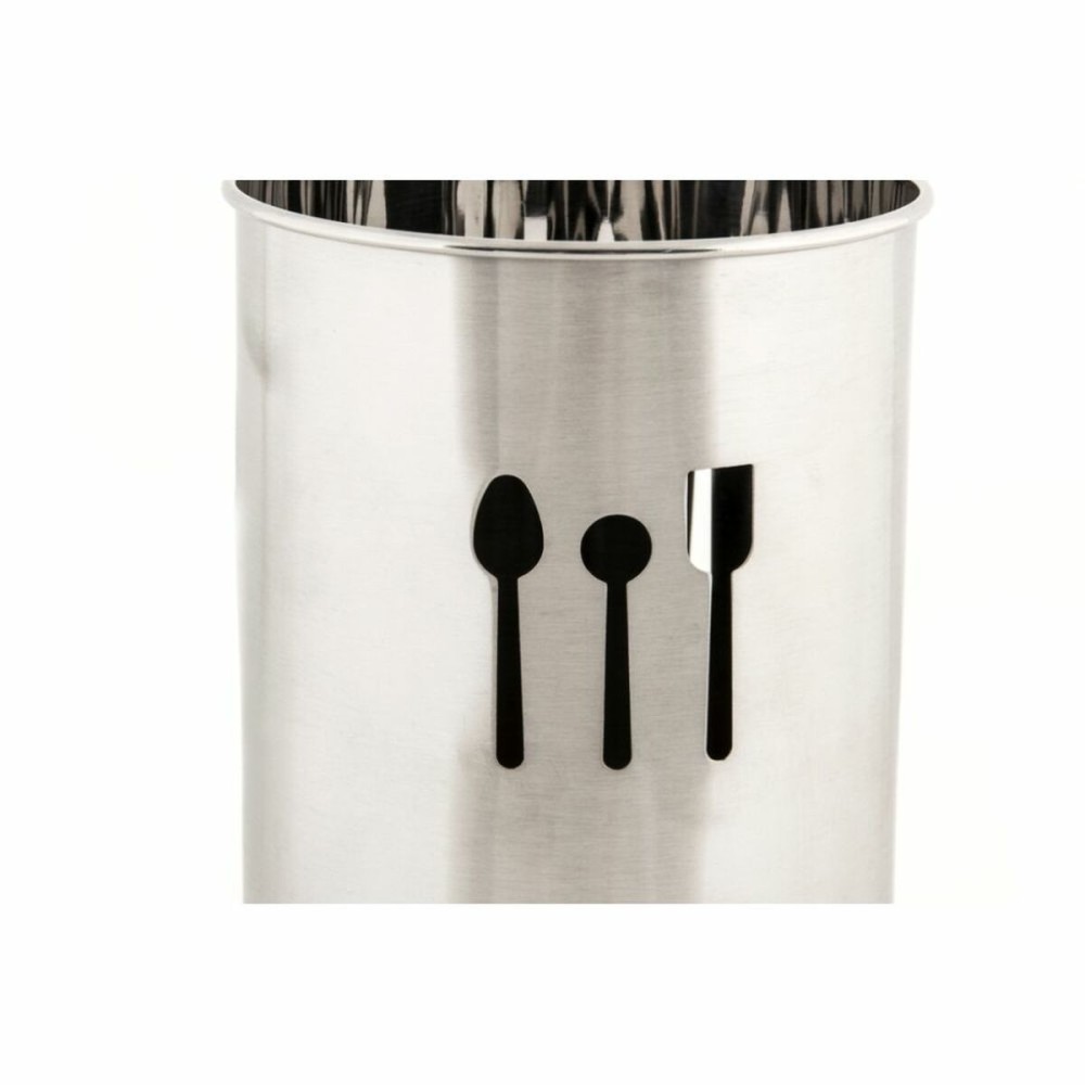 Cutlery Organiser DKD Home Decor Silver Stainless steel Plastic 10 x 10 x 18 cm